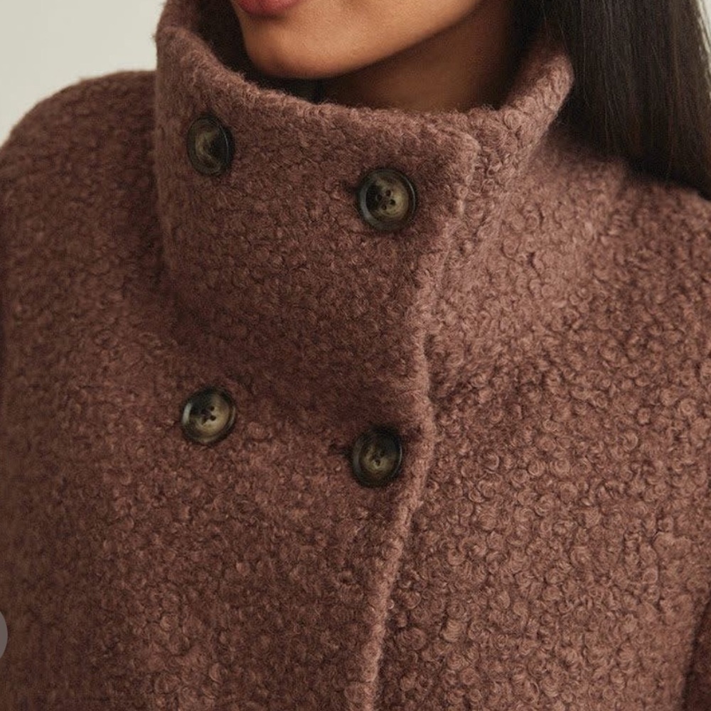 Women's Brown Textured Coat